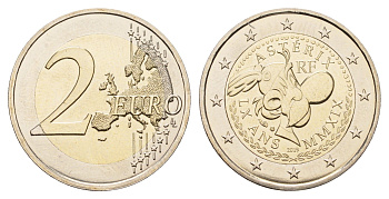 Франция 2 евро 2019 60 лет Астериксу KM 2560 биметалл BU 270-714