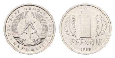ГДР 1 пфенниг 1983 A KM 8.2 алюминий aUNC 4630-258