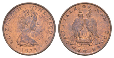 Остров Мэн 2 пенса 1975 PM, Елизавета II (1952-2022) KM 21 бронза aUNC 4652-734