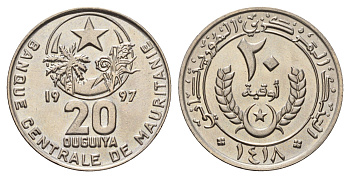 Мавритания 20 угий 1997 KM 5 медно-никель UNC 26-341