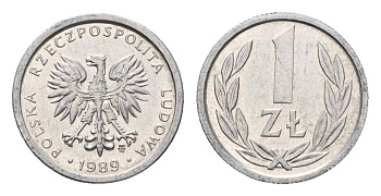 Польша 1 злотый 1989 Y 49.3 алюминий 4674-949