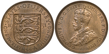 Джерси 1/12 шиллинга 1931 Георг V (1910-1936) KM 16 бронза UNC 650-322