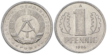 ГДР 1 пфенниг 1984 А KM 8.2 алюминий 4651-117