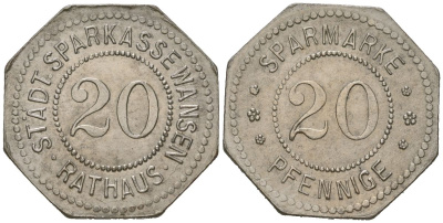 Вензув (Силезия) 20 пфеннигов ND Funck 573.5A железо 4379-635