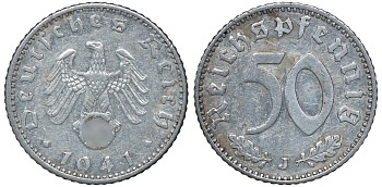 Германия 50 рейхспфеннигов 1941 J KM 96, J. 372 алюминий 72-1323