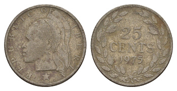 Либерия 25 центов 1975 KM 16a.2 медно-никель 4641-1247