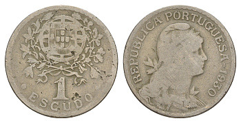Португалия 1 эскудо 1930 KM 578 никель латунь 4654-253