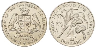 Доминика 4 доллара 1970 ФАО KM 11 медно-никель BU 1522-1112