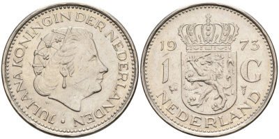 Нидерланды 1 гульден 1973 Юлиана (1948-1980) KM 184a никель 4171-122