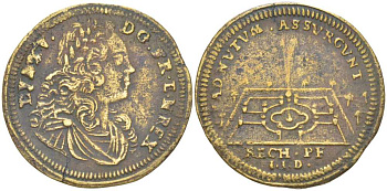 Франция жетон ND Людовик XV (1715-1774), диаметр 22-22,5 мм.  латунь    210-134