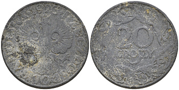 Польша 20 грошей 1923 KM 37 цинк 08-512