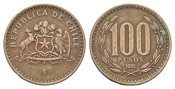Чили 100 песо 1995 KM 226 алюминиевая бронза 4663-423