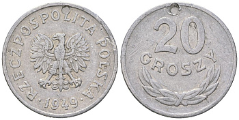 Польша 20 грошей 1949 Y 43a алюминий 99-825