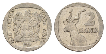 ЮАР 2 ранда 1989 KM 139 медь плакированная никелем 4626-1014
