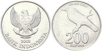 Индонезия 200 рупий 2003 KM 66 алюминий aUNC 4143-1245
