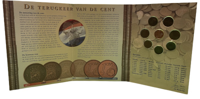 Нидерланды набор из 8 монет по 1 центу 1902-2001 история Нидерландов в монетах, до королевы Беатрикс 7-6-1-27