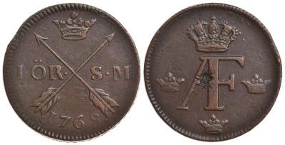 Швеция 1 эре 1768 Адольф Фредерик (1751-1771) KM 460 медь 4179-421