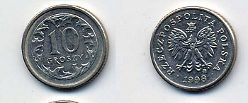 Польша 10 грошей 1998 MW KM 279, Parchimowicz 704e медно-никель 58-1253