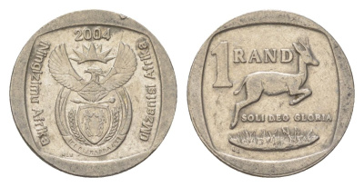 ЮАР 1 ранд 2004 KM 333 медь плакированная никелем 4627-429