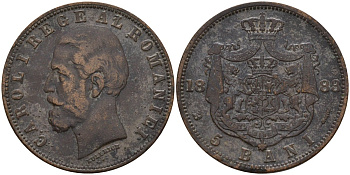 Румыния 5 бани 1883 Кароль I (1881-1914) KM 19 медь 4141-421
