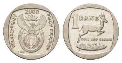 ЮАР 1 ранд 2008 KM 444 медь плакированная никелем 4627-523