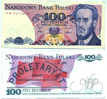 ПОЛЬША 100 ЗЛОТЫХ 1986 1 ИЮНЯ 1986, ЛЮДВИГ ВАРИНСКИЙ Pick 143е бумага 6287-20-3-1