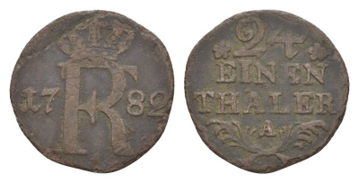 Пруссия 1/24 талера 1782 A, Фридрих II (1740-1786) KM 296 серебро 4655-136