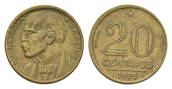 Бразилия 20 сентаво 1955 Руй Барбоза ди Оливейра KM 562 алюминиевая бронза 4625-953