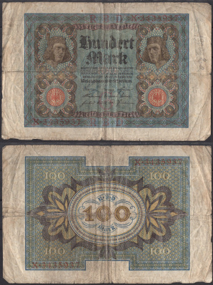 Германия 100 марок 1920 Pick 69 a бумага 2192-38-2-2