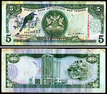 Тринидад и Тобаго 5 долларов 2002 Pick 42b бумага 3295-18-1-2