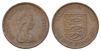 Джерси 1/2 нового пенни 1971 Елизавета II (1952-2022) KM 29 бронза 4682-515