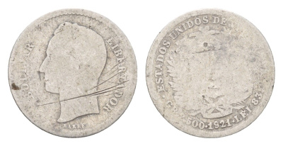 Венесуэла 1/2 боливара 1921 Y 21 серебро 4152-656