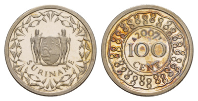Суринам 100 центов 2007 KM 23 медно-никель BU 4626-325