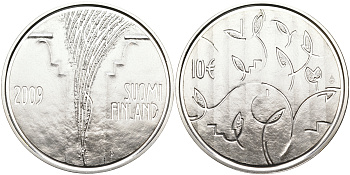 Финляндия 10 евро 2009 200 лет со дня основания сословного собрания. Боргоский сейм KM 173 серебро  PROOF 11-114-43