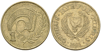 Кипр 1 цент 1985 KM 53.2 никель латунь 4174-1118