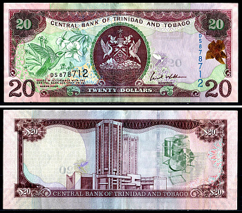 Тринидад и Тобаго 20 долларов 2006 Pick 49a бумага 3295-17-2-2