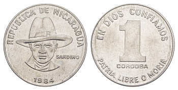Никарагуа 1 кордоба 1984 KM 43a сталь плакированная никелем UNC 4641-347
