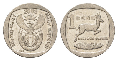 ЮАР 1 ранд 2008 KM 444 медь плакированная никелем 4627-517