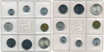 Сан-Марино годовой набор из 8 монет 1976 1, 2, 5, 10, 20, 50, 100 и 500 лир социальная защита KM 51-58, в оригинальной пластиковой запайке KM MS8 серебро UNC 2-5-1-53