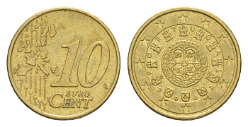 Португалия 10 евроцентов 2002 KM 743 нордик 4649-1239