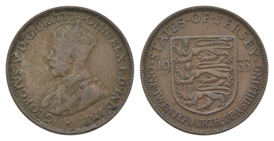 Джерси 1/24 шиллинга 1933 KM 15 бронза 4622-523