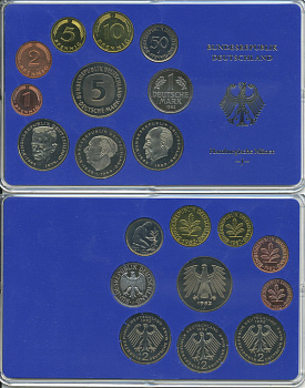 ФРГ НАБОР ИЗ 9 МОНЕТ 1982 J ОФИЦИАЛЬНЫЙ НАБОР В ПЛАСТИКЕ PROOF 00-00