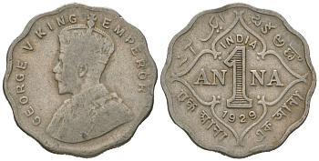 Британская Индия 1 анна 1929 KM 513 медно-никель 4615-938