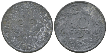 Польша 10 грошей 1923 Y 36 цинк 201-358