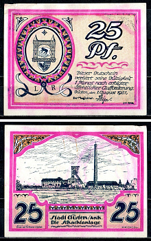 Гюстен (Анхальт) 25 пфеннигов 1921 7556-69-3-3