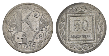 Австрия, Мархтренк 50 пфеннигов 1915 лагерь военнопленных Men05 16278.7, Men18 20418.7 цинк aUNC 1527-1441