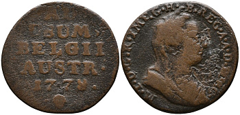 АВСТРИЙСКИЕ НИДЕРЛАНДЫ 1 ЛИАРД 1778 МАРИЯ ТЕРЕЗИЯ (1740-1780) KM 28 медь 93-723