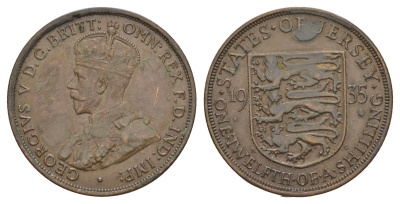 Джерси 1/12 шиллинга 1935 KM 16 бронза 4545-1022