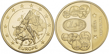 ЕВРОПА МЕДАЛЬ ND МОНЕТЫ ЧЕХИИ медно-никель UNC 4537-634
