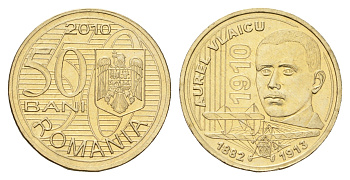 Румыния 50 бань (бани) 2010 100 лет первому полету Аурела Влайка KM 259 никель латунь UNC 4662-257